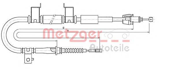 Трос, стоянкова гальмівна система METZGER 17.6053