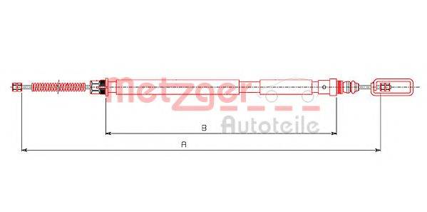 Трос, стоянкова гальмівна система METZGER 491.4