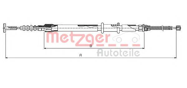 Трос, стоянкова гальмівна система METZGER 631.10