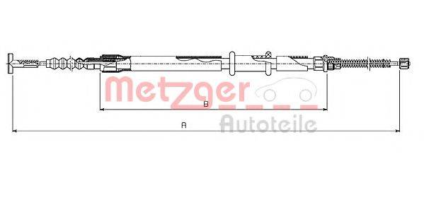 Трос, стоянкова гальмівна система METZGER 631.11