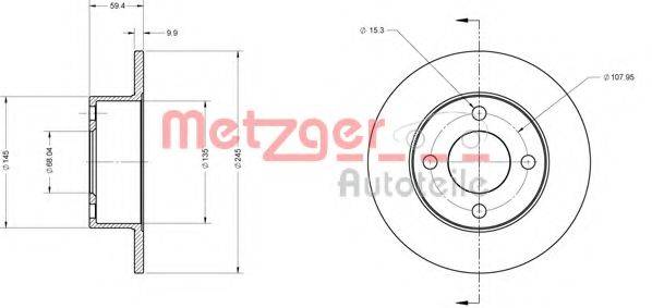 гальмівний диск METZGER 6110106