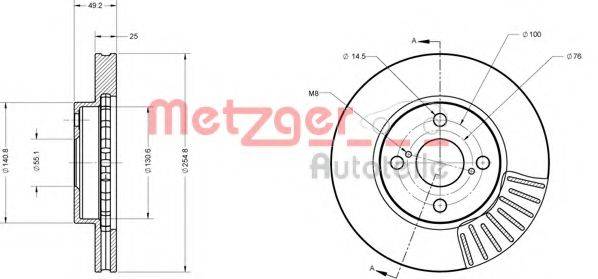 гальмівний диск METZGER 6110167