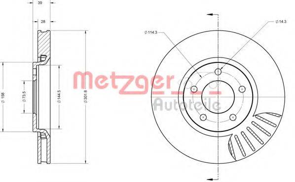 гальмівний диск METZGER 6110622