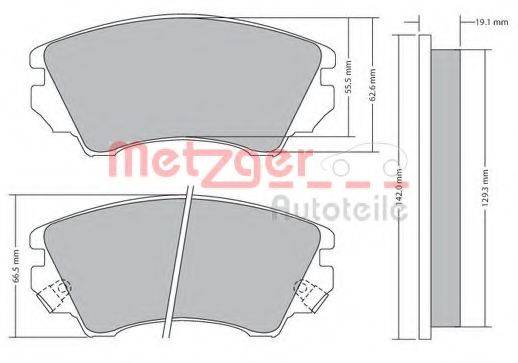 Комплект гальмівних колодок, дискове гальмо METZGER 1170221