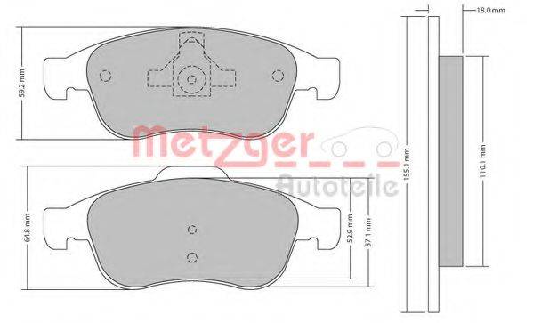 METZGER 1170265 Комплект гальмівних колодок, дискове гальмо