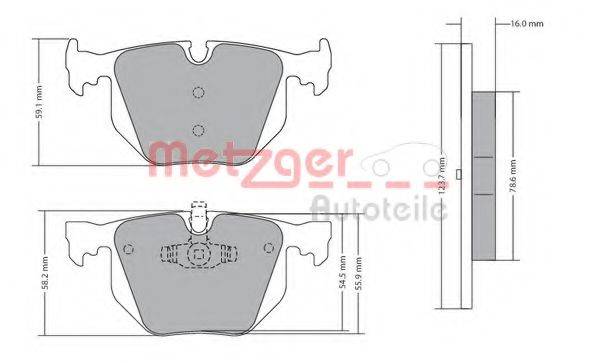 Комплект гальмівних колодок, дискове гальмо METZGER 1170318