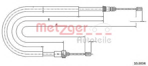 Трос, стоянкова гальмівна система METZGER 10.6034